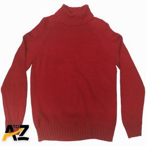 Pria Womens Knit Top Size X-Large Red Turtleneck Pullover Sweater Long Sleeves